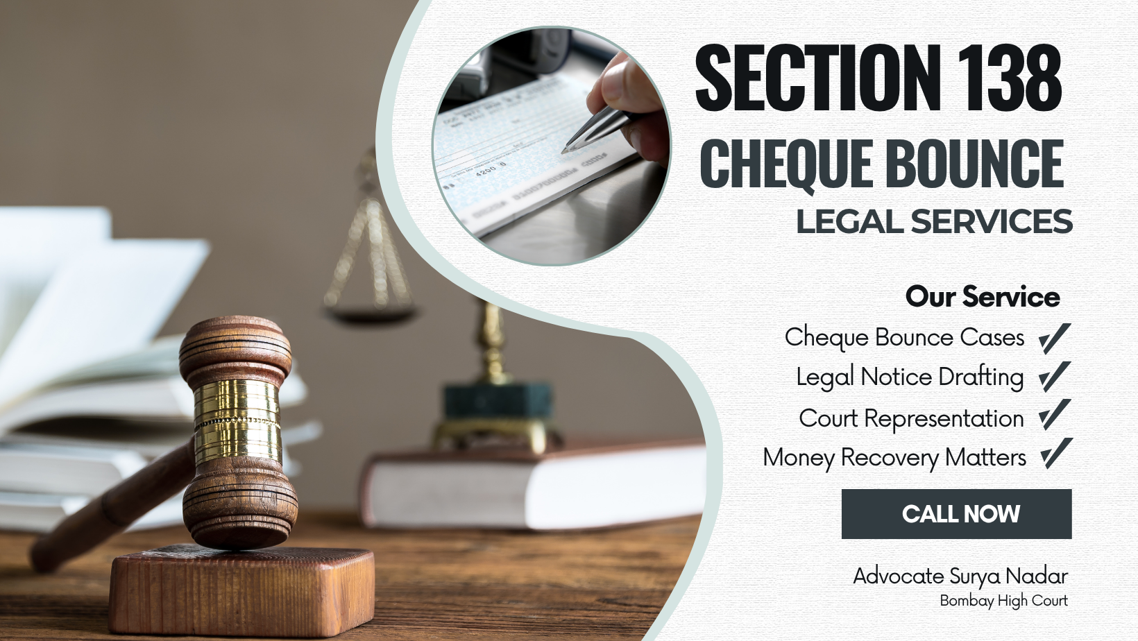 Section 138 NI Cheque Bounce Lawyer Surya M. Nadar